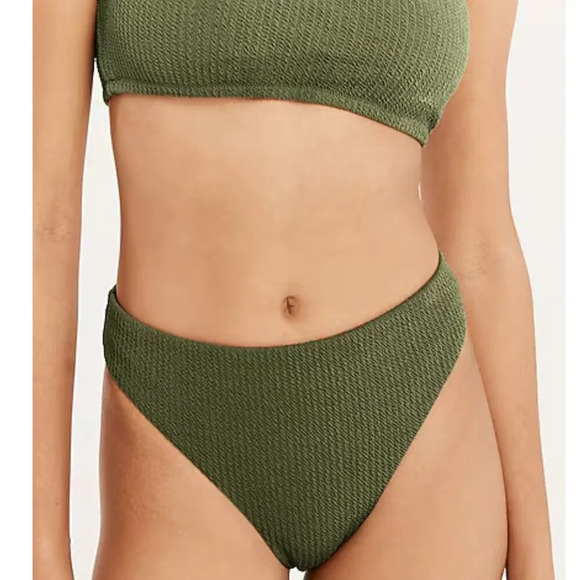 J. Crew Textured 2-Piece Set Bikini Top & Bottom Green 27363 - Picture 4 of 12